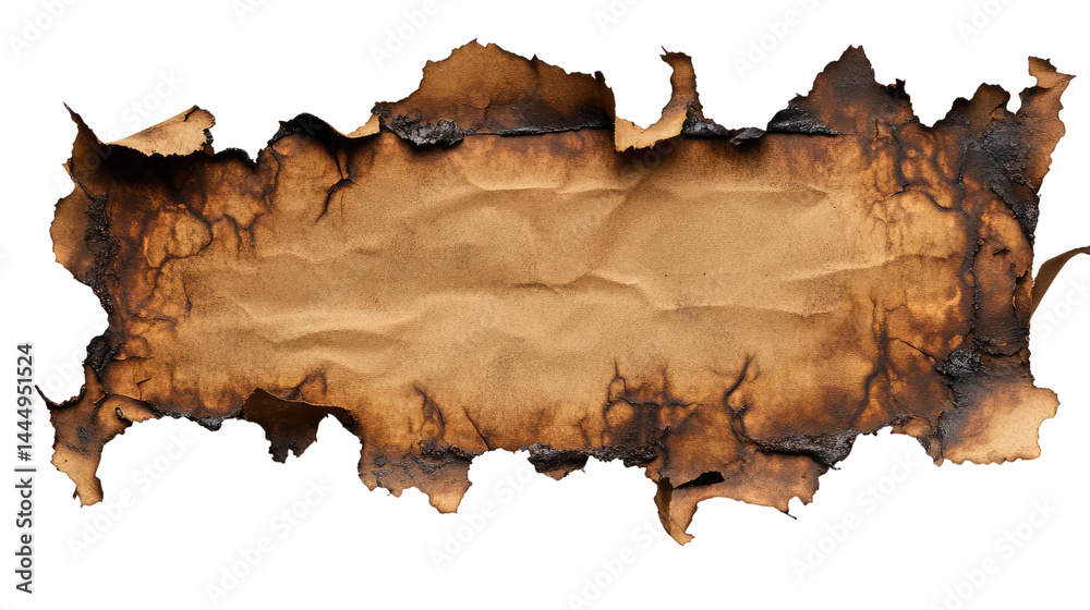 Aged Antique Paper with Burnt Edges and Artistic Texture, Perfect for Vintage Backgrounds, Invitations, or Creative Projects in a Unique Aesthetic Style