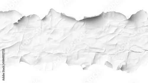 Obraz na płótnie Crumpled White Paper Sheet with Textured Surface, Ideal for Backgrounds, Crafts, Design Projects, and Stationery Needs, Perfect for Creative Works and Digital Use w salonie
