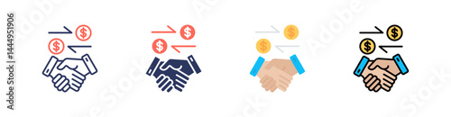 Merger Multi Style Icon Set Vector 