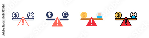 Equities Multi Style Icon Set Vector 