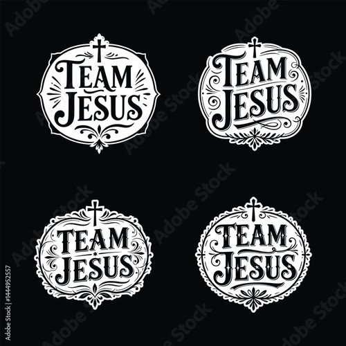 Team Jesus Vintage Christian Typography Design