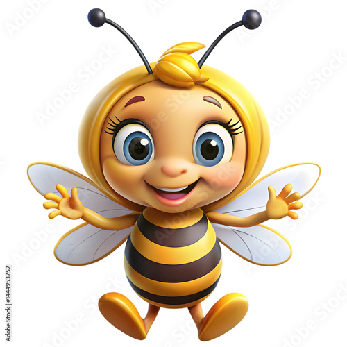 Maya the Bee cartoon character with smiley face for kids’ wallpaper and design