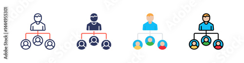 Organization Multi Style Icon Set Vector 