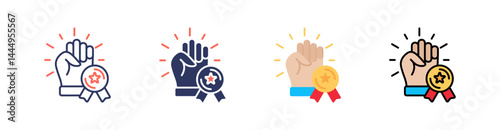 Motivation Multi Style Icon Set Vector 