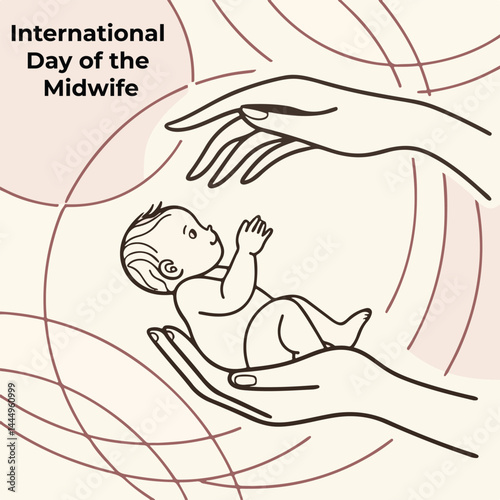 International Day of the Midwife 2025 Graphic – Midwifery Awareness Design, Newborn and Mother Vector, Medical Staff Appreciation Art, May 5 Celebration Poster, Healthcare Workers Tribute, Women’s Hea