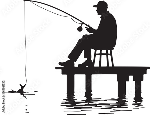 Fishing Silhouette Clipart Bundle Set
