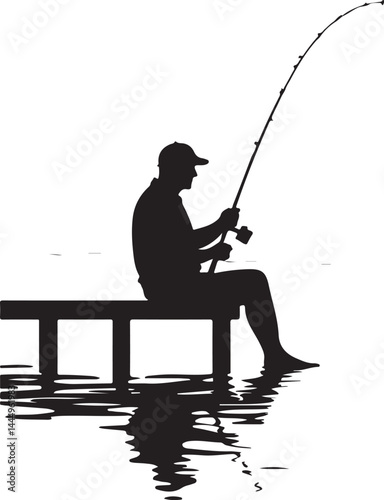 Fishing Silhouette Clipart Bundle Set
