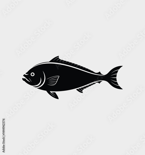 Black Silhouette of a Dorado Fish Illustration