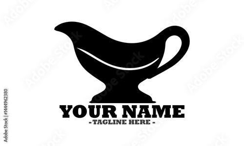 A sketchy icon of a gravy boat logo art, vector icon of a classic gravy boat design and illustration background classic gravy boat template