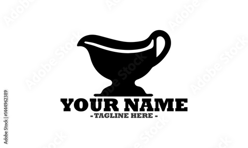 A sketchy icon of a gravy boat logo art, vector icon of a classic gravy boat design and illustration background classic gravy boat template