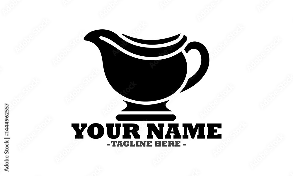 A sketchy icon of a gravy boat logo art, vector icon of a classic gravy boat design and illustration background classic gravy boat template