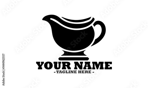 A sketchy icon of a gravy boat logo art, vector icon of a classic gravy boat design and illustration background classic gravy boat template