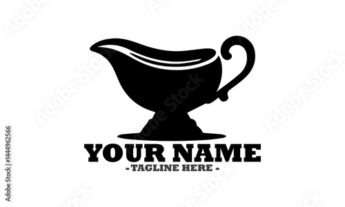 A sketchy icon of a gravy boat logo art, vector icon of a classic gravy boat design and illustration background classic gravy boat template