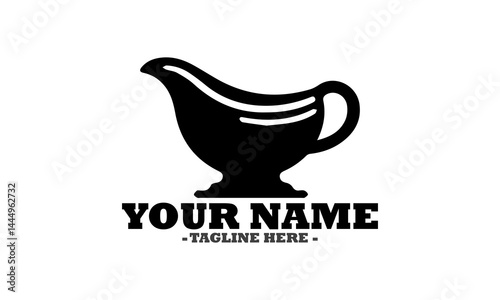 A sketchy icon of a gravy boat logo art, vector icon of a classic gravy boat design and illustration background classic gravy boat template