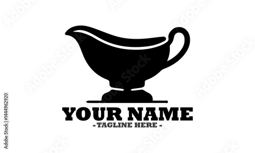 A sketchy icon of a gravy boat logo art, vector icon of a classic gravy boat design and illustration background classic gravy boat template