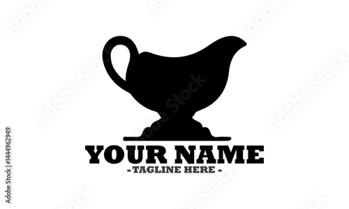 A sketchy icon of a gravy boat logo art, vector icon of a classic gravy boat design and illustration background classic gravy boat template