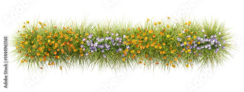 Aerial view flowers garden landscaping grow isolate on transparent backgrounds 3d rendering png