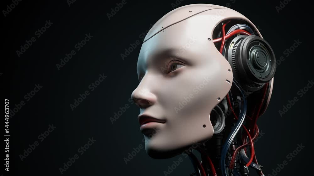 A Glimpse into Artificial Intelligence, Portrait work, technology concept