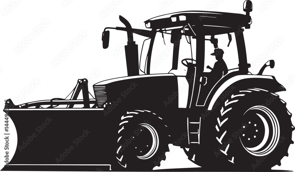 Naklejka premium Mighty machines tractor power in action