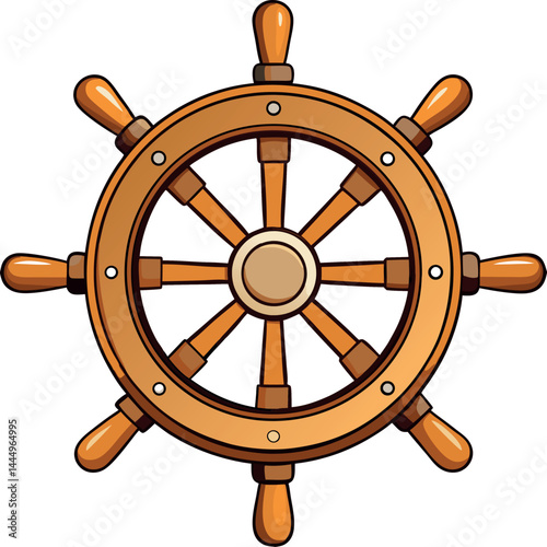 High-Quality Nautical Ship Wheel Vector Illustration for Authentic Maritime, Sailing, and Navigation Designs – The Ultimate Asset for Adobe Stock and Creative Sea Adventures