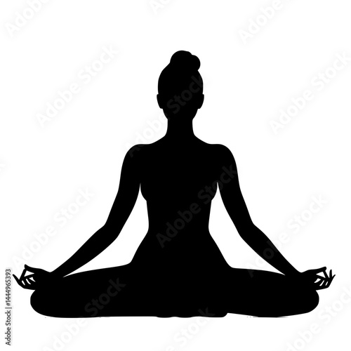 silhouette of yoga woman