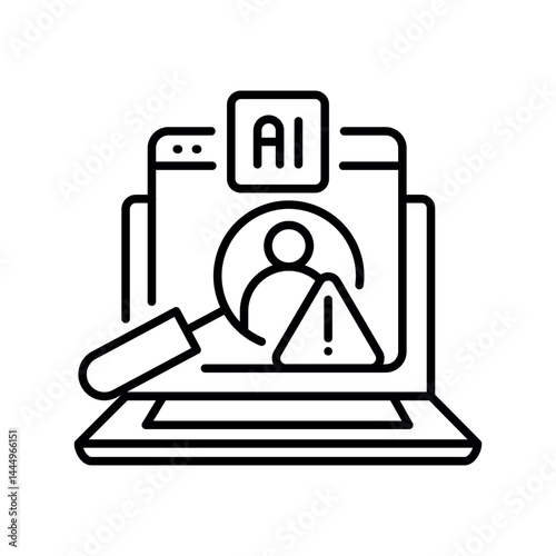 Fraud detection black line icon for digital and print projects.