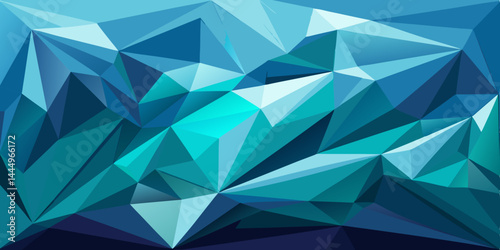 3D low-poly background featuring cool-toned sharp facets and geometric polygonal texture. Abstract vector with minimalistic crystal-style triangles, modern digital low poly design.

