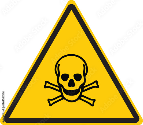warning sign with skull and crossbones symbol indicating toxic or hazardous materials