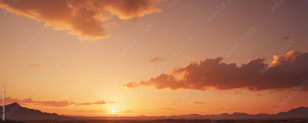 Obraz premium Aged paper texture, sunset sky, warm tones, vintage aesthetic, texture, grunge