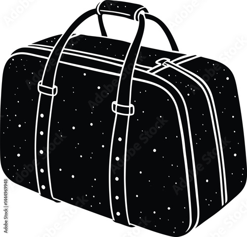 Travel Duffel Bag Silhouette Vector – Black Luggage Illustration