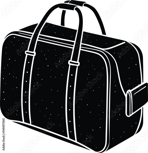 Travel Duffel Bag Silhouette Vector – Black Luggage Illustration