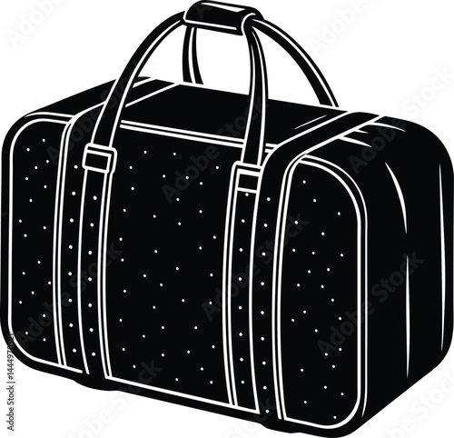 Travel Duffel Bag Silhouette Vector – Black Luggage Illustration