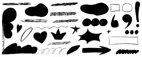Kid shape geometric crayon. Figure with texture and organic form. Geometry shape naive y2k style with crayon texture