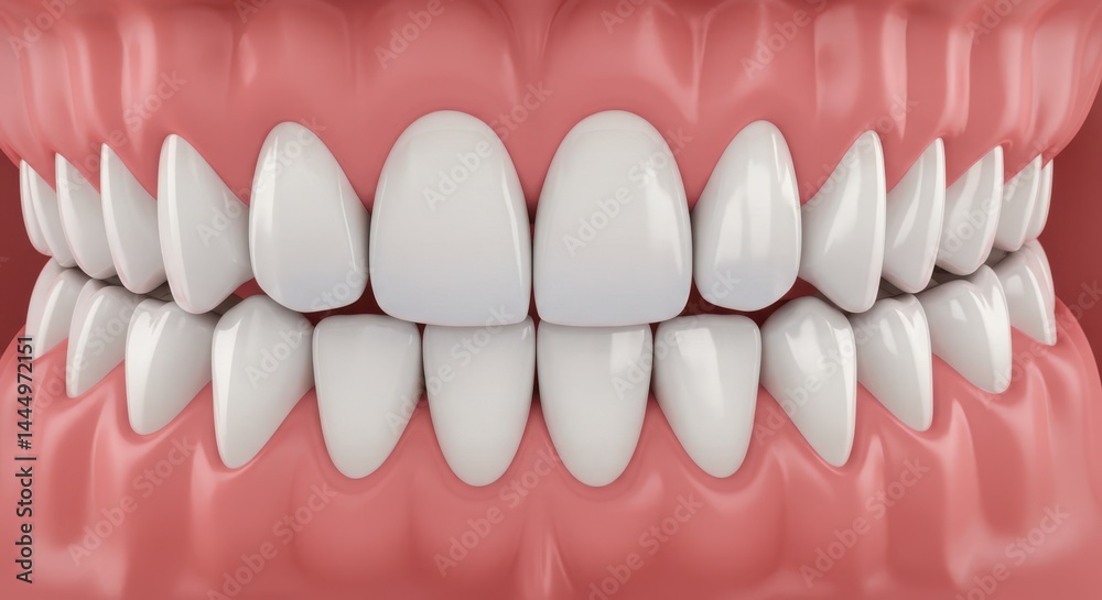 Obraz premium Human teeth and gums close-up