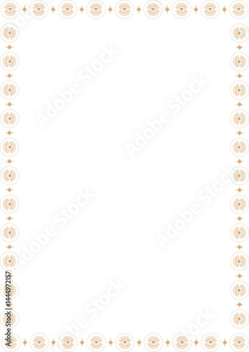 Mystic tribal eye frame. Vector celestial prediction eye template for your text. Eye of Providence