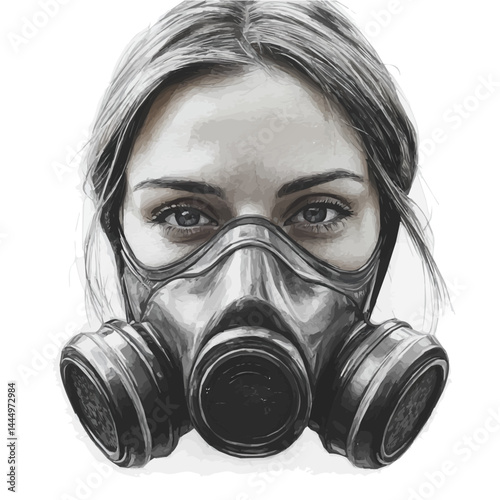 Charcoal Face Mask Tube, watercolor vector, isolated on a white background.