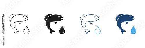 Omega 3 Fish Oil Line and Silhouette Icon Set. Healthy Food and Nutritional Supplement. Nutrition and Health. Editable Stroke. Isolated Vector Illustration