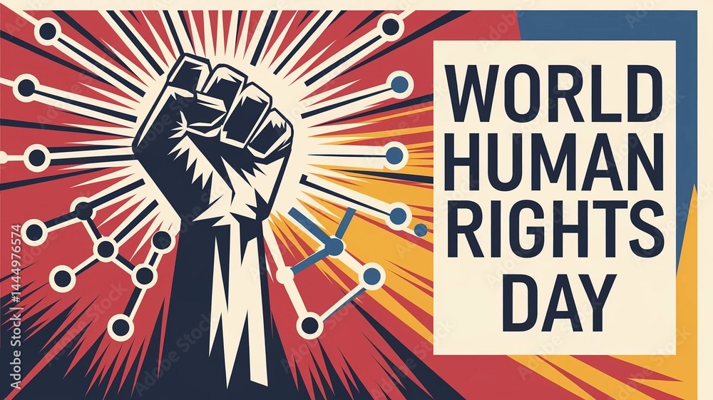 Fototapeta premium World Human Rights Day Public Protest and Solidarity Gathering