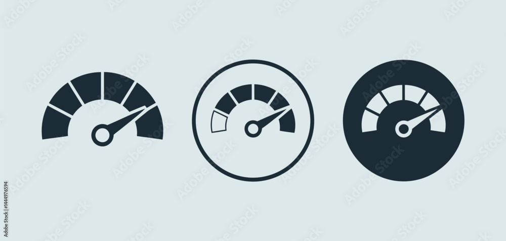 Obraz premium Speedometer Icons Set Performance Measurement Graphics
