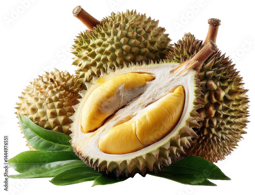 durian fruit isolated on transparent background