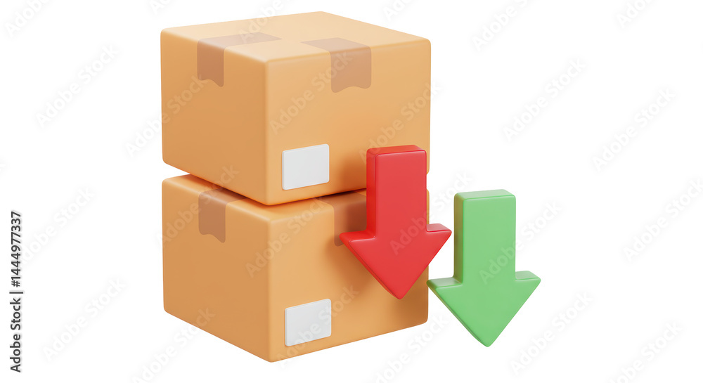 Isolated Delivery Boxes with Arrows Isolated Delivery Boxes with Arrows