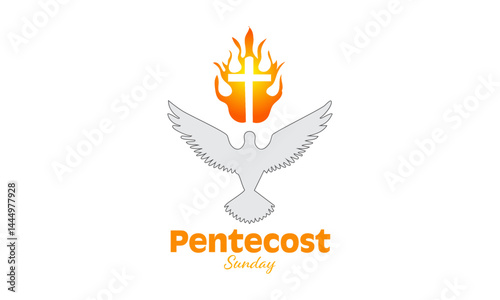 Pentecost poster design for print or use as card, flyer or T shirt