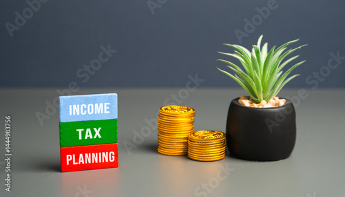Income tax planning is the process of organizing your financial affairs in a way that minimizes your tax liability while staying within the legal framework. Wooden blocks with a words