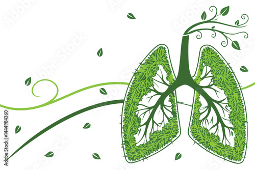 4 Green lungs, grass-covered organs, environmental health concept, surreal medical illustration, vibrant lime color, anatomical art, eco-friendly body, sustainability metaphor, organic texture, nature