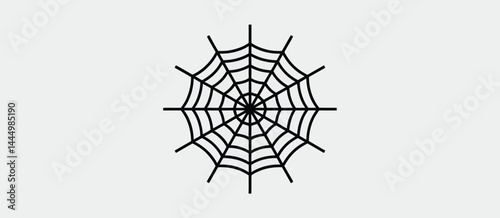 Simple Black Spiderweb Design Graphic Element