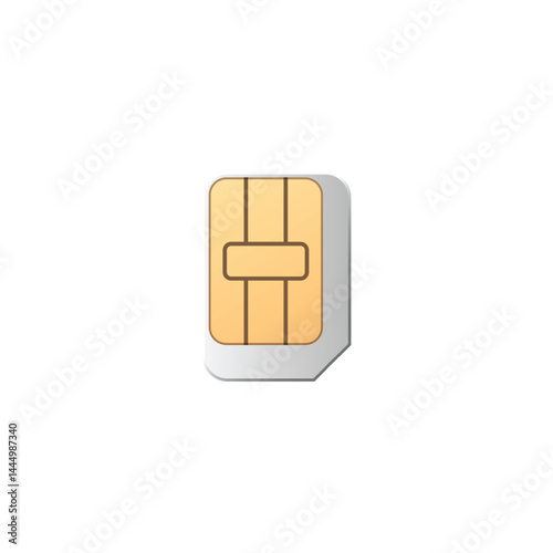 SIM card. Vector illustration of mobile communication chip for smartphones.