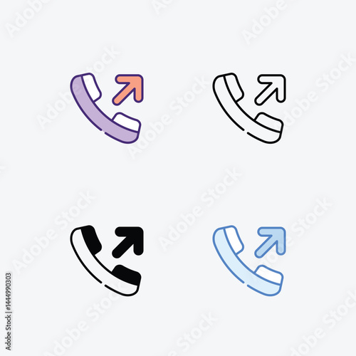 Outgoing Call icons set in different style vector stock illustration