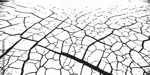 Vector cracks, breaks on land surface from earthquake. old wall background crack vector, grunge texture. cracked white paint on a white background. 