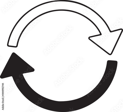 Recycling Symbol Icon – Circular Arrow Design for Renewal Concepts