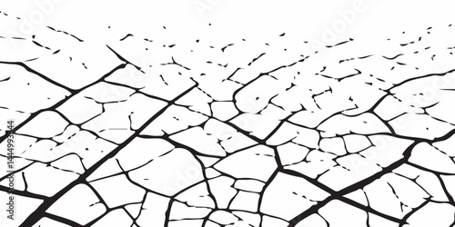 Vector cracks, breaks on land surface from earthquake. old wall background crack vector, grunge texture. cracked white paint on a white background. 